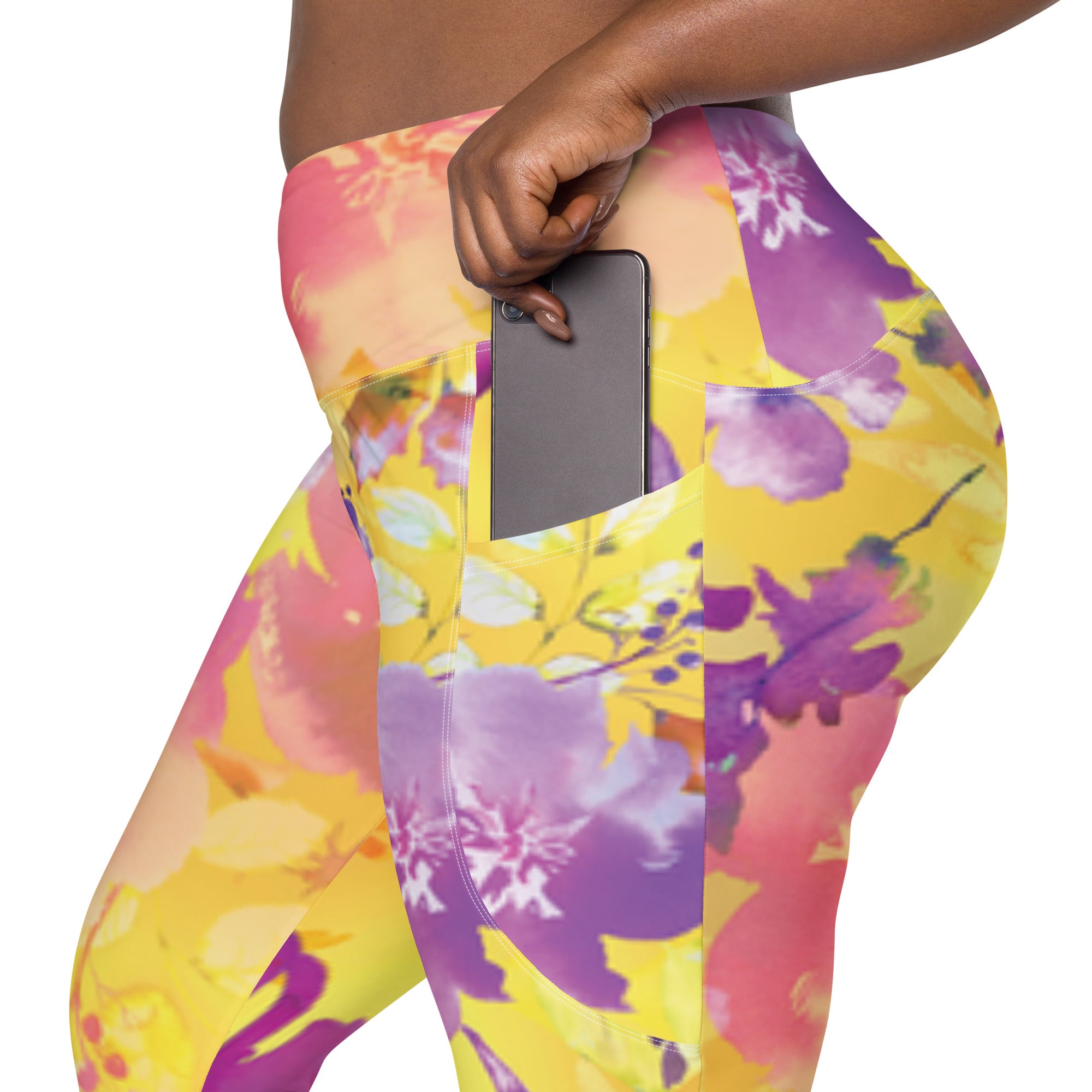 Yellow Chinoiserie Leggings with Pockets | All Sizes